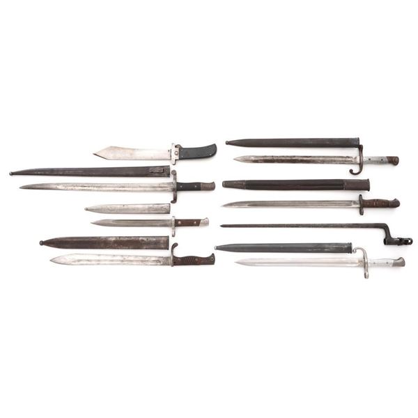 Lot of Seven (7) Bayonets and One Machete