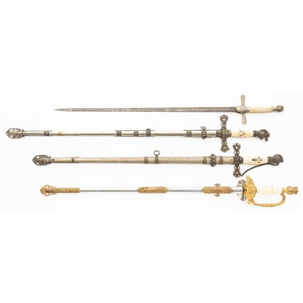 Lot of Four (4) Fraternal Lodge Swords