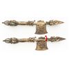 Image 1 : Lot of Two (2) 20th century Tibetan Style Brass Dagger Axes