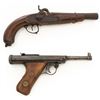 Image 23 : Lot of Two (2): Haenel Air Pistol & Unknow Percussion Belt Pistol