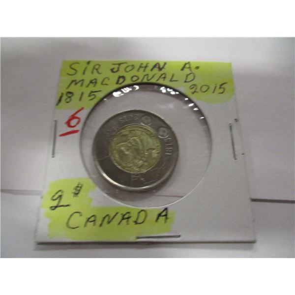 1815 - 2015 CANADA TOONIE - SIR JOHN A. MACDONALD