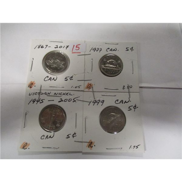 1867 - 2017, 1977, 1999 & 1945 - 2025 CANADA NICKELS
