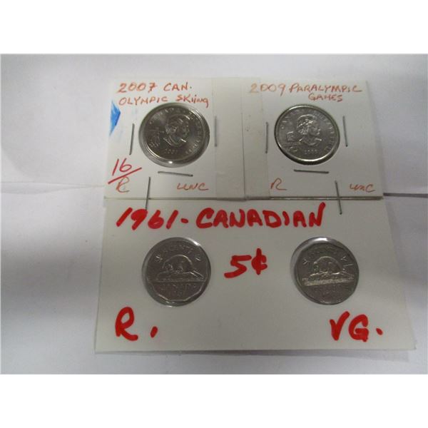 2007, 2009 & 2 - 1961 CANADA NICKELS