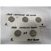 Image 12 : 3 - 1947 & 2 - 1950 CANADA NICKELS
