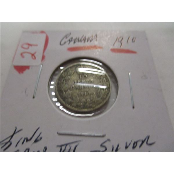 1910 KING EDWARD VII CANADA SILVER DIME