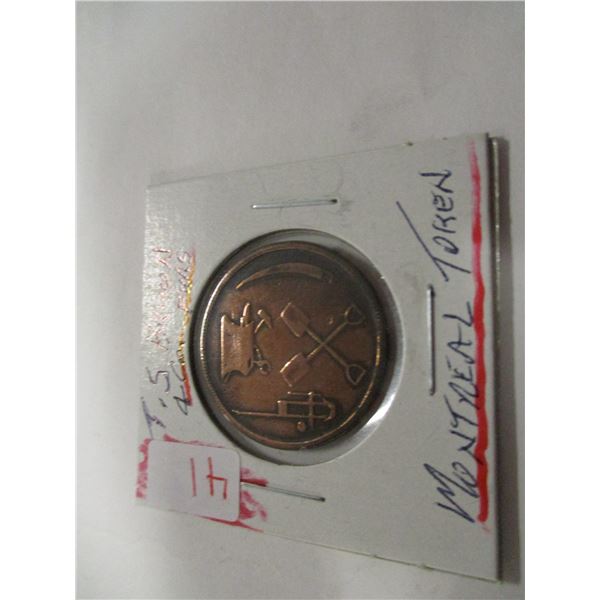 TS BROWN & CO MONTREAL PENNY TOKEN