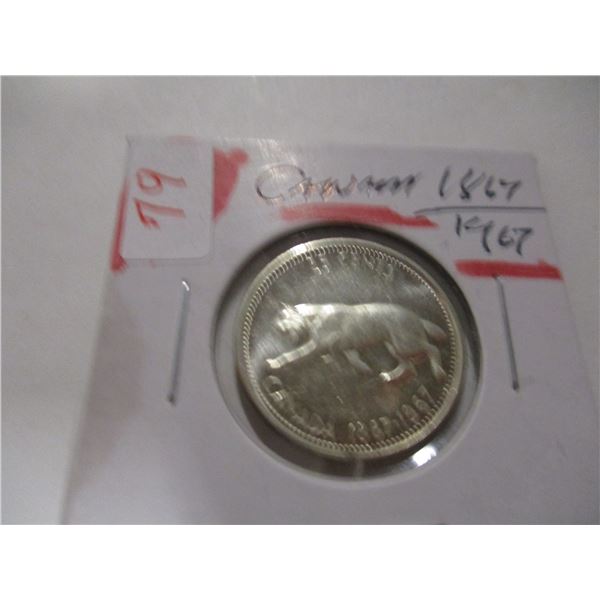 1867 - 1967 CH/BU CANADA CENTENNIAL SILVER QUARTER