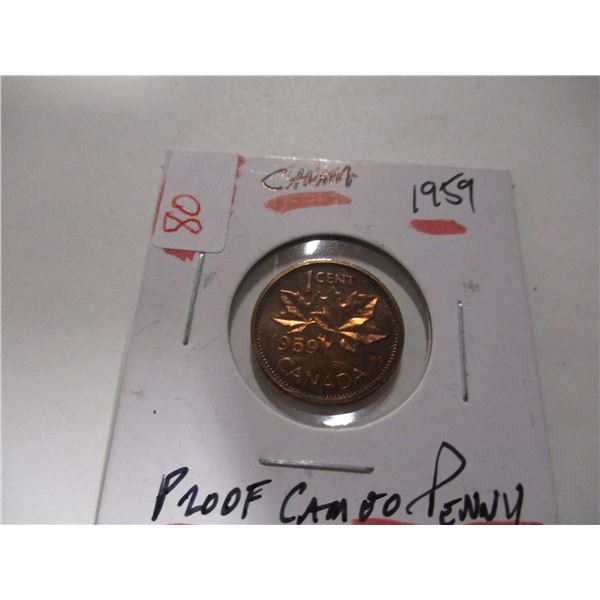 1959 PROOF CAMEO LAST OF CANADA PENNIES