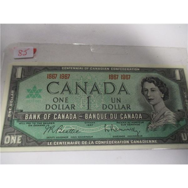 1967 NO SERIAL NUBMER LEGAL TENDER CENTENNIAL DOLLAR BILL