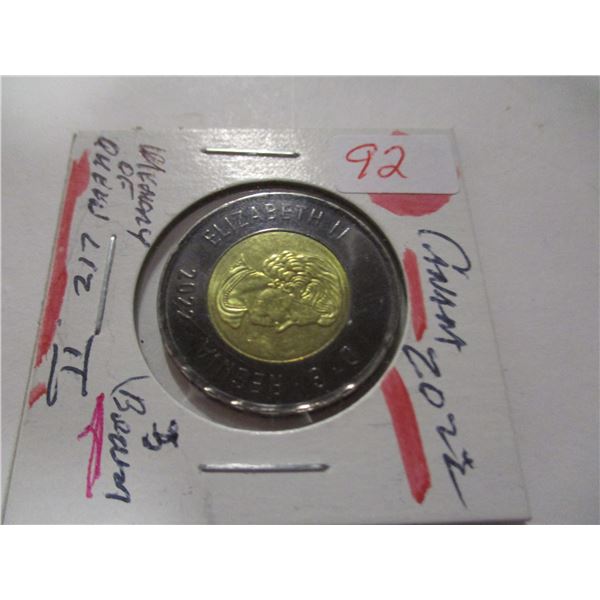 2022 UNCIRCULATED MEMORY OF QUEEN ELIZABETH II ONE ISSUE TOONIE