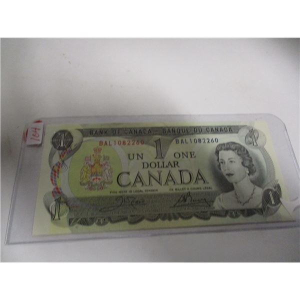 1973 CRISP UNCIRCULATED LEGAL TENDER LAST OF CANADA $1 BILL