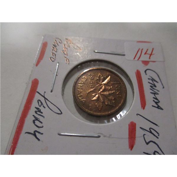 1959 PROOF CAMEO LAST OF CANADA PENNIES
