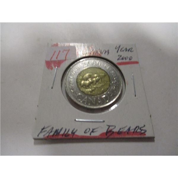 YEAR 2000 FAMILY OF BEARS SCARCE CANADA TOONIE