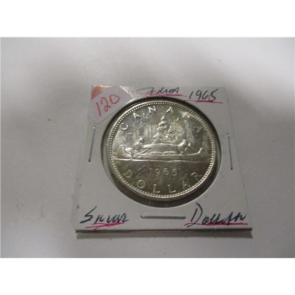 1965 UNCIRCULATED CANADA SILVER DOLLAR