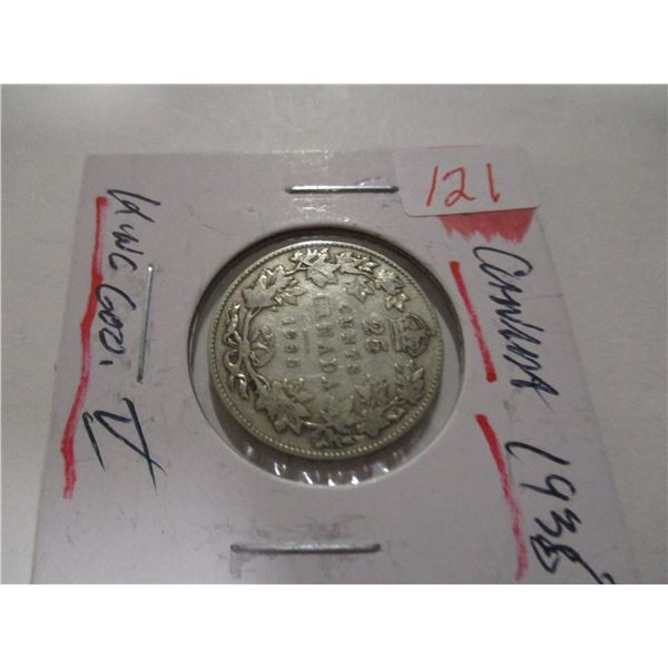 1935 KING GEORGE V CANADA SILVER QUARTER