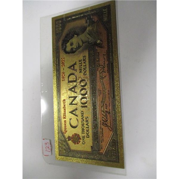 1954 DEVILS FACE GOLD SHIELD $1000 BILL (NOT LEGAL TENDER)