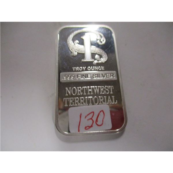 SILVER BAR TROY OUNCE (SOLD AS IS - NO WARRANTY ON SILVER CONTENT - BUY AT YOUR OWN RISK)