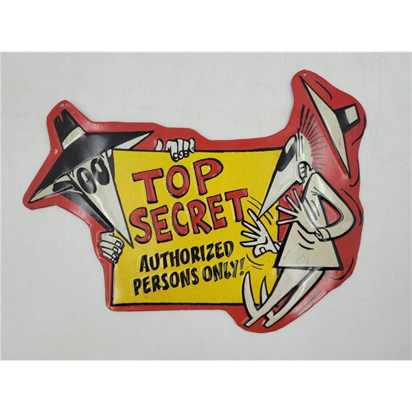 MAD Magazine Spy vs. Spy Metal Top Secret Sign
