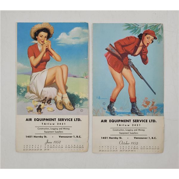 2 Pin-Up Girl Advertising Fold-Out Brochures