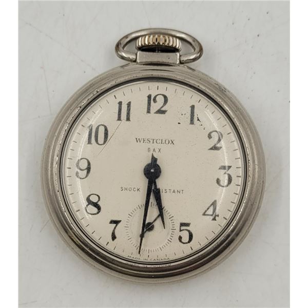 Westclox Open Face Pocket Watch Made in Canada