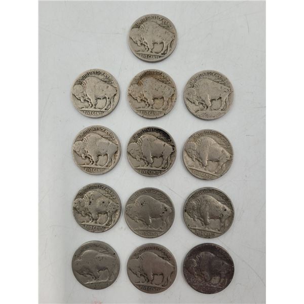 Lot of 1920s-30s USA Buffalo Nickels