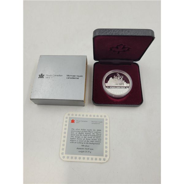 Royal Canadian Mint John Davis Exploration of Baffin Isl. 500 Silver Dollar