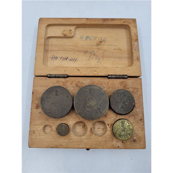 Antique Brass Scale Weights