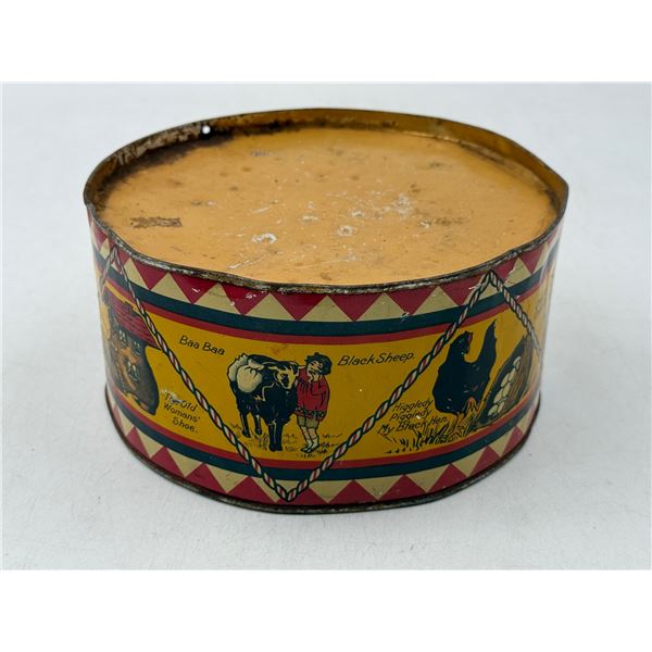 Baa Baa Black Sheep Drum Decorative Tin