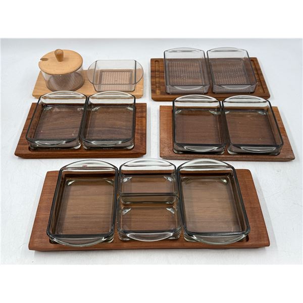 Lot of MCM Teak Serving Tray Set Made in Denmark