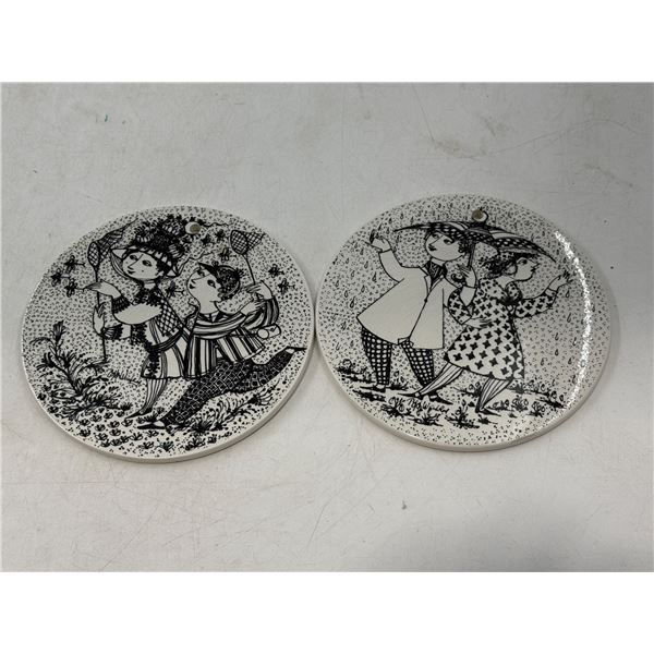 Bjorn Winblad April & August Decorative Wall Plaques Made in Denmark