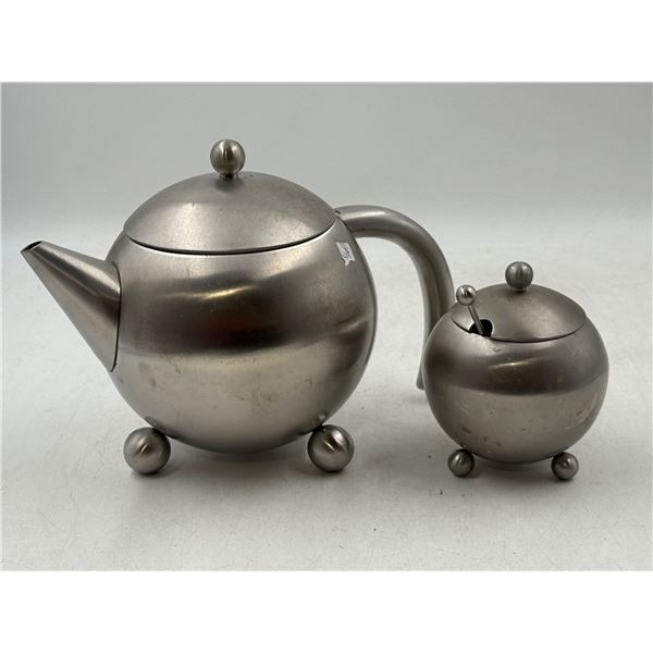 VTG Henley Stainless Steel Teapot & Sugar Set