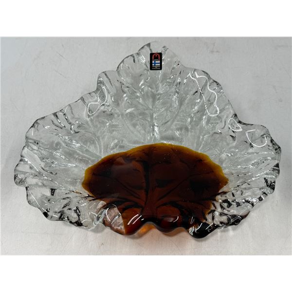 VTG Art Glass Bowl by Humppila Handmade in Finland