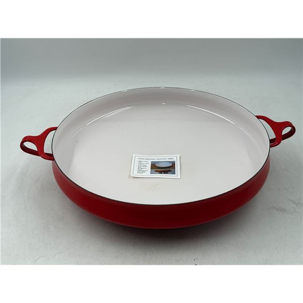 1960s Dansk Kobenstyle Spun Steel & Enamel Paella Dish