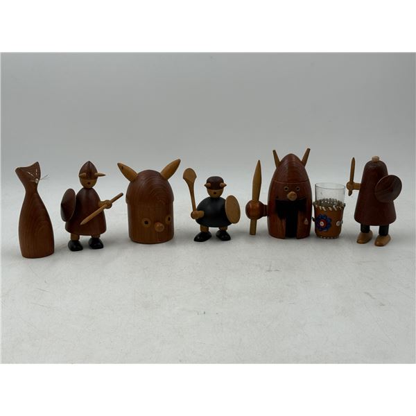 Lot of Assorted MCM Teak Vikings Made in Denmark