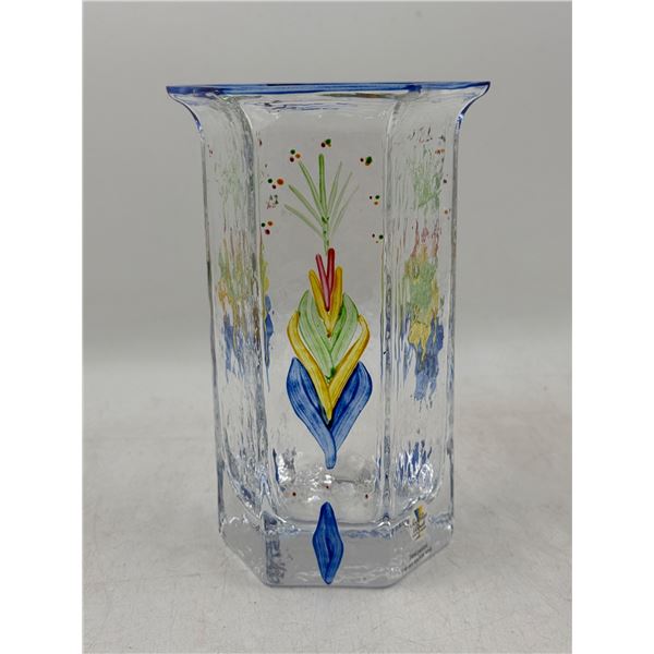Hand-Painted Sea Glas Bruk Vase Made in Sweden