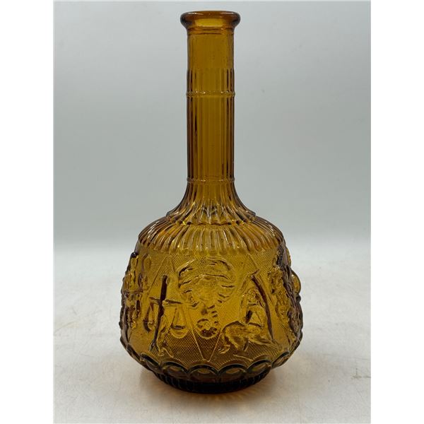 Empoli Embossed Italian Amber Glass Bottle