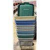 Image 1 : 10 Rubbermaid Storage Bins and 10 Lids