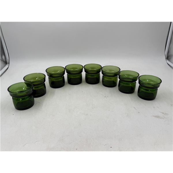 Dansk Designs Green Glass Candleholders Made in Denmark