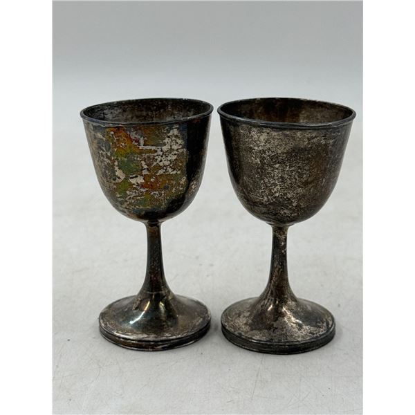 2 Antique Silver Goblets