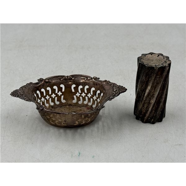 Birks Sterling Peanut Dish & Sterling Salt/Pepper Shaker