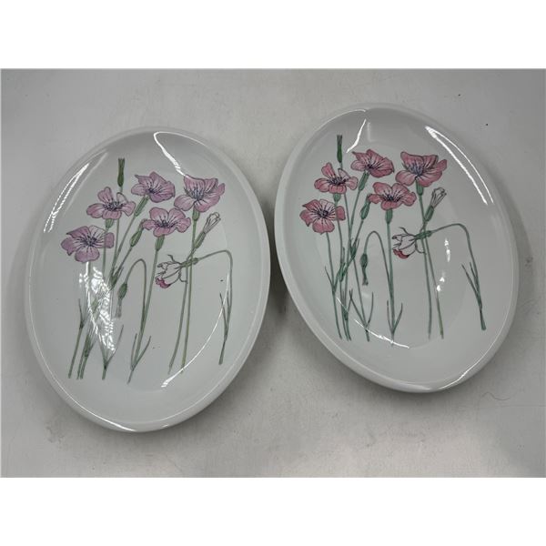 2 Floral IKEA Plates Made in Portugal by Spal