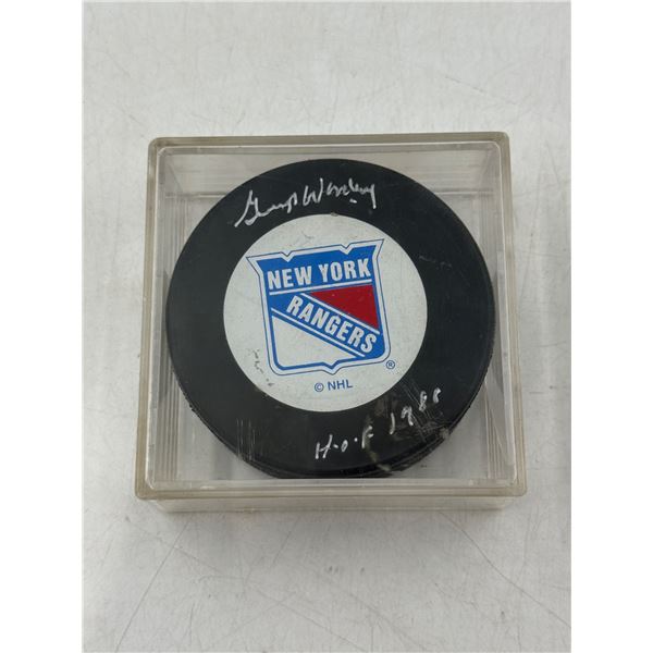 Autographed New York Rangers Hockey Puck