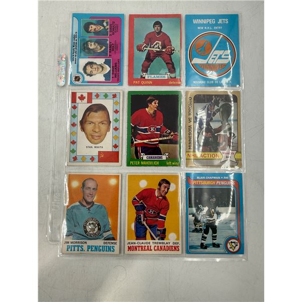 Sheet of VTG Hockey Cards w/ Jim Morrison, Jean-Claud Tremblay, & More