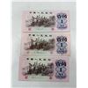Image 1 : 3 1969 Chinese 1 Jiao Triple Serial Banknotes