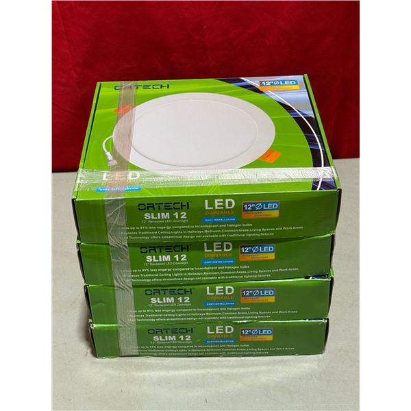 4 Dimmable 12" Recessed LED Downlights