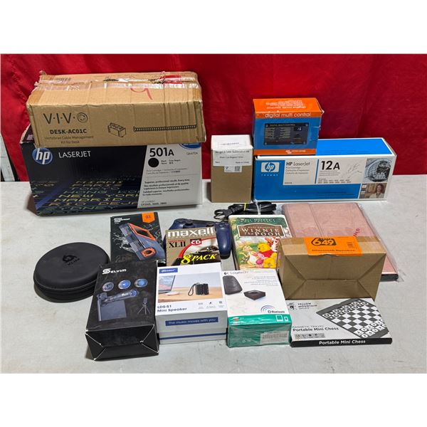 Assorted Lot w/ Ink Cartridges, Bluetooth Speakers, Diving Waterproof Case & More