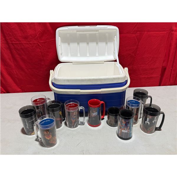 Lot w/ Thermos Cooler and Snap-On Model Cups