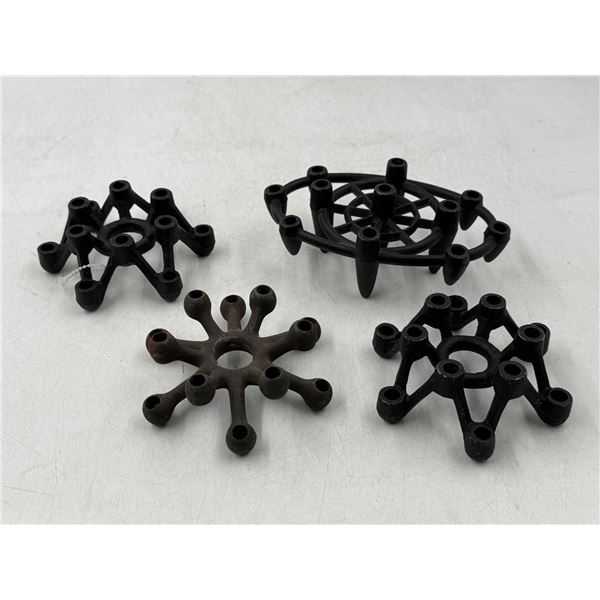 Lot of Cast Iron Candleholders
