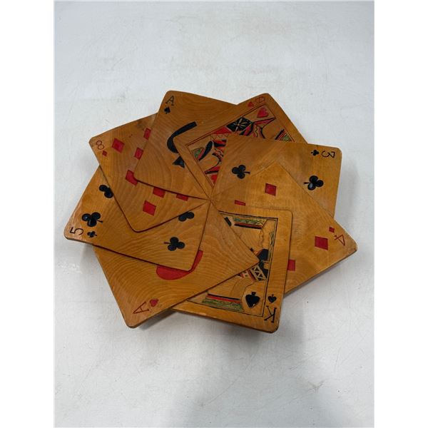 Hand Carved and Painted Wooden Card Bowl
