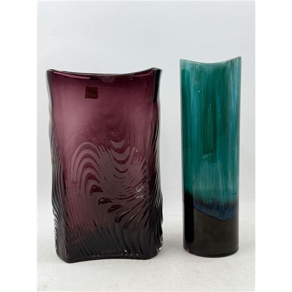 2 Art Glass Vases